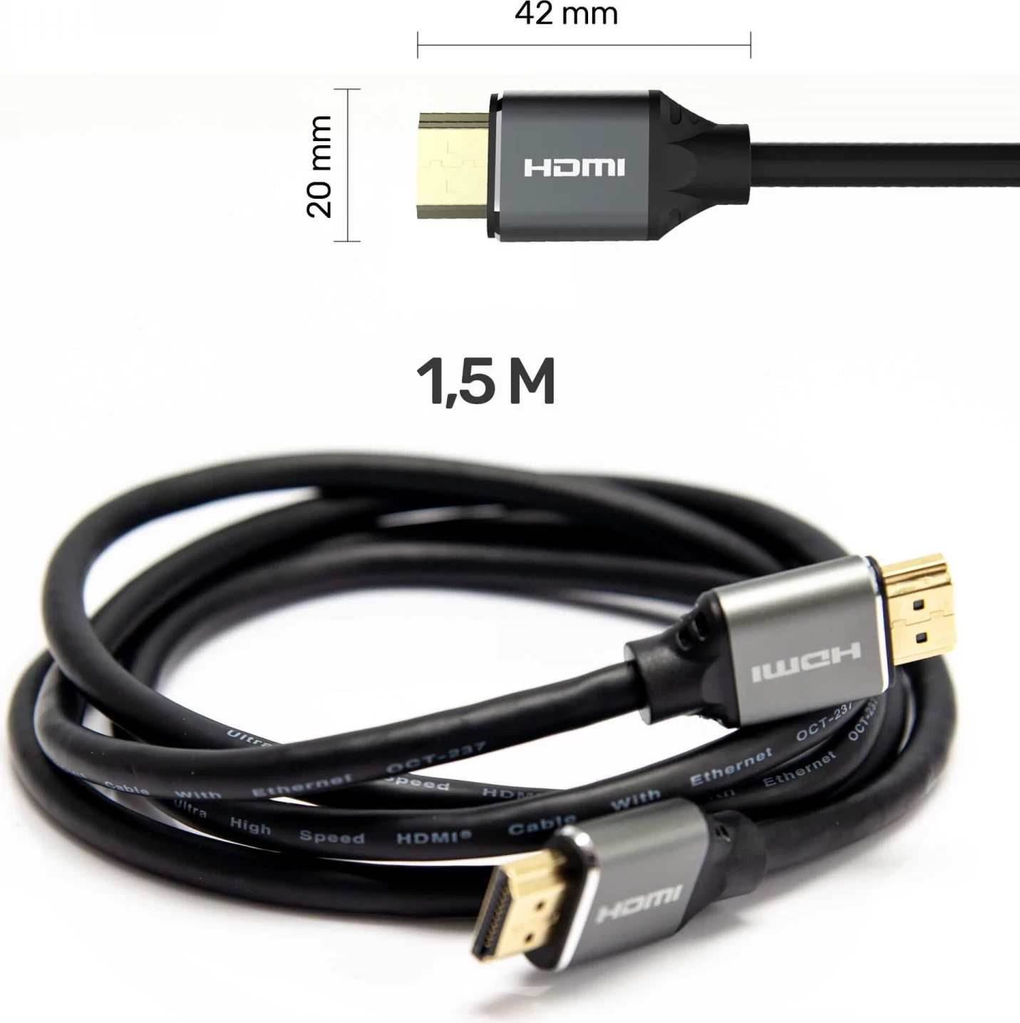 Kabllo HDMI Unitek, e zezë-argjendtë