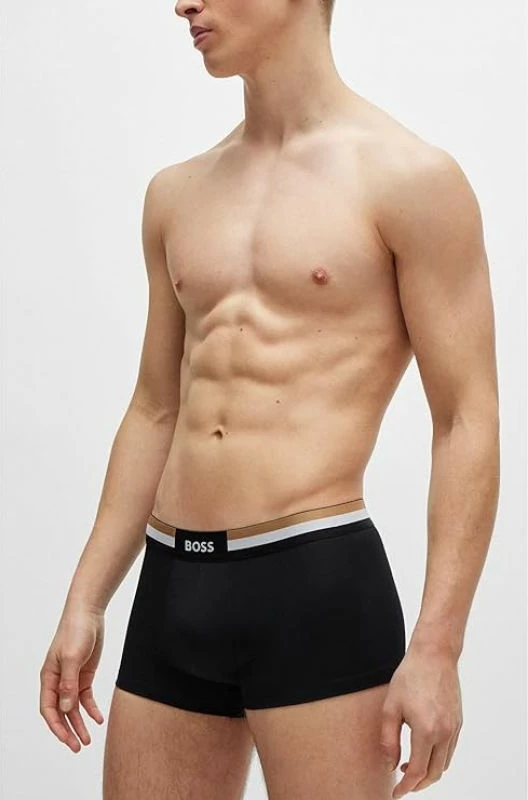 Të brendshme për meshkuj Boss Trunk 3P NERO, të zeza, set prej 3 copë