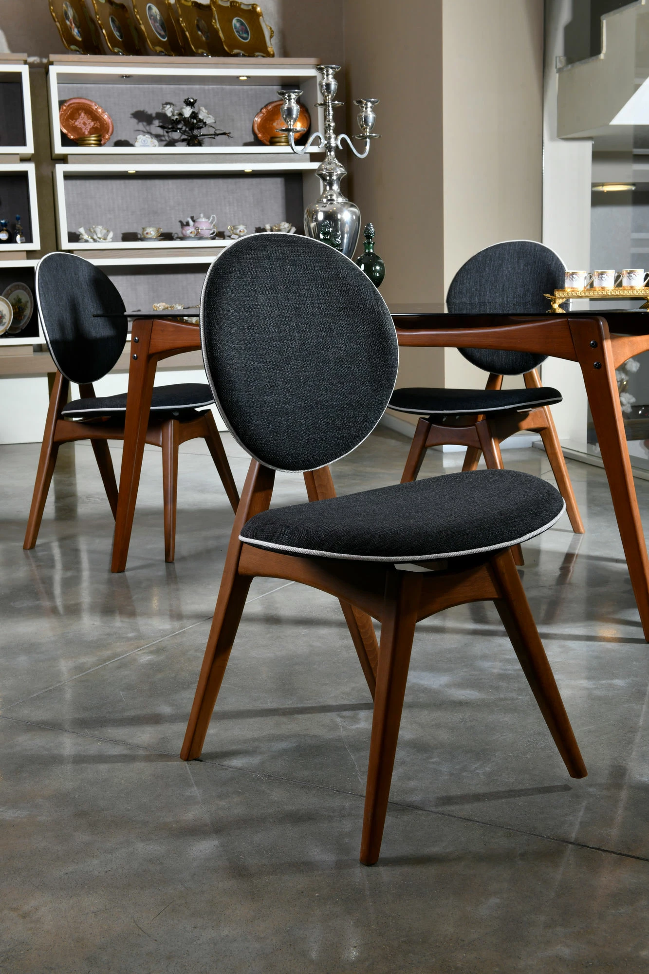 Set karrigesh (2 copë) Hanah Home, Touch v2, ngjyrë arrë dhe antracit