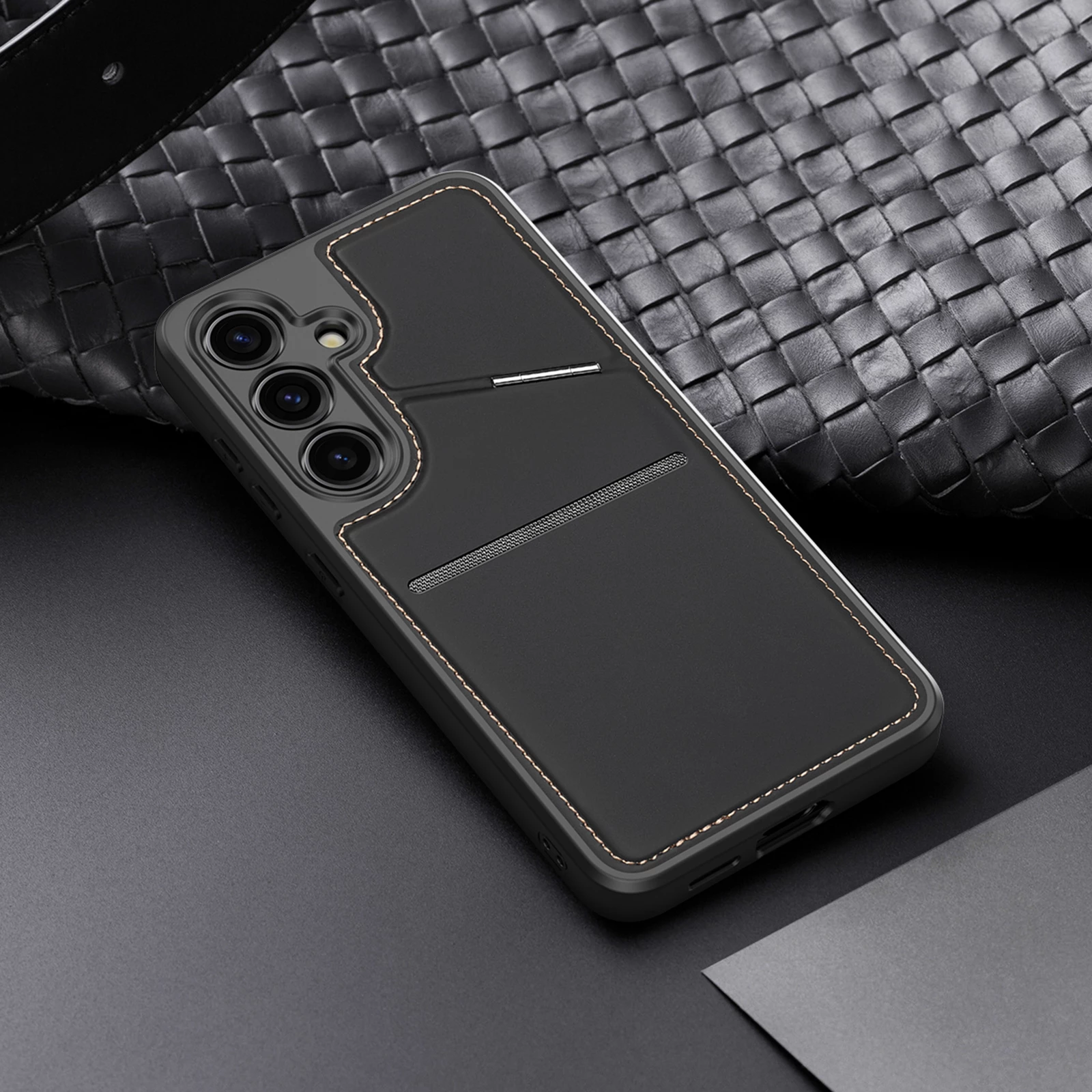 Mbështjellës Dux Ducis Rafi II Mag për Samsung Galaxy S24, me portofol dhe qëndrim, i zi