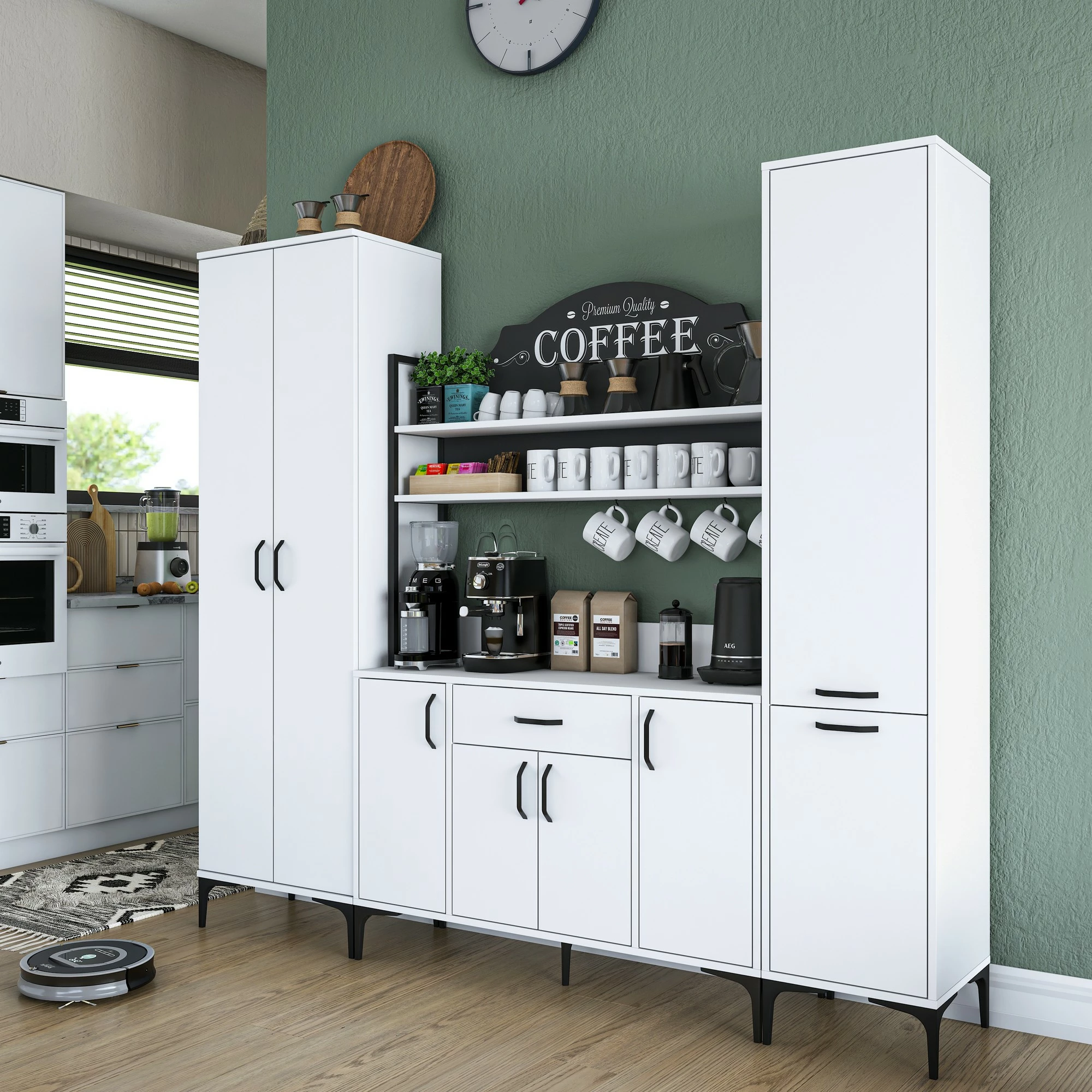 Dollap multifunksional, ngjyrë e bardhë, Skye Decor, JE150 - 3082