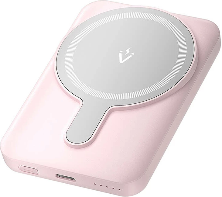 Powerbank Vention FHSP0, 5000mAh, 20W, wireless magnetik, rozë