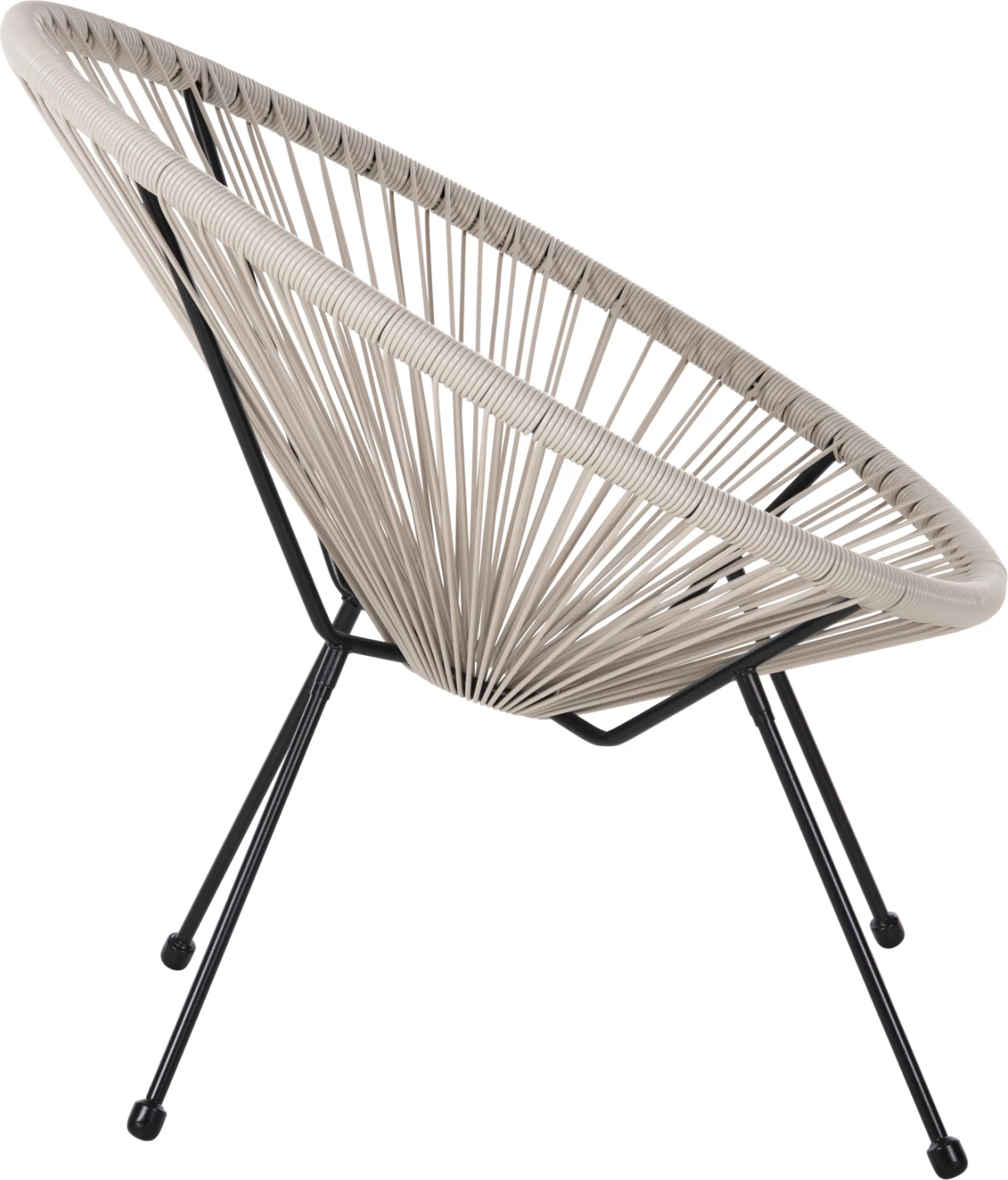 Karrige e jashtme lloj foleje ACAPULCO FH5872.03 metal i zi-ratan sintetik në ecru 71x72x80Hcm