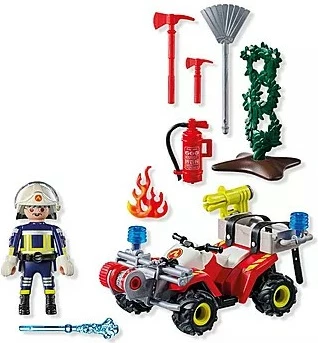 Set lodrash Playmobil Action Heroes 71825, quad zjarrfikës, 47 pjesë
