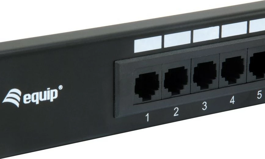 Patch panel Equip 16-portë Cat5e, 1U, rackmount, e zezë