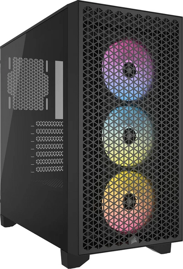 Kasë Corsair 3000D RGB AIRFLOW, mid-tower, ATX, 3x AR120 RGB, e zezë