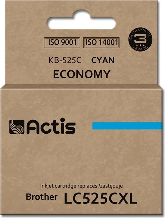 Ngjyrë zëvendësuese Actis KB-525C ink për printer Brother LC-525C, standard, 15ml, e kaltër