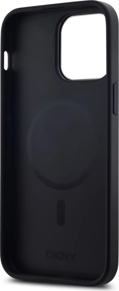 Mbështjellës DKNY Plain Logo MagSafe për iPhone 14 Pro Max, i zi