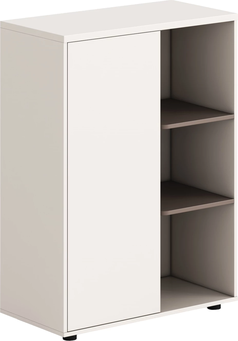 Kabinet/rafter NEWLINE, melaminë e bardhë dhe kafe e çelët, FH18283, 80x40x110cm