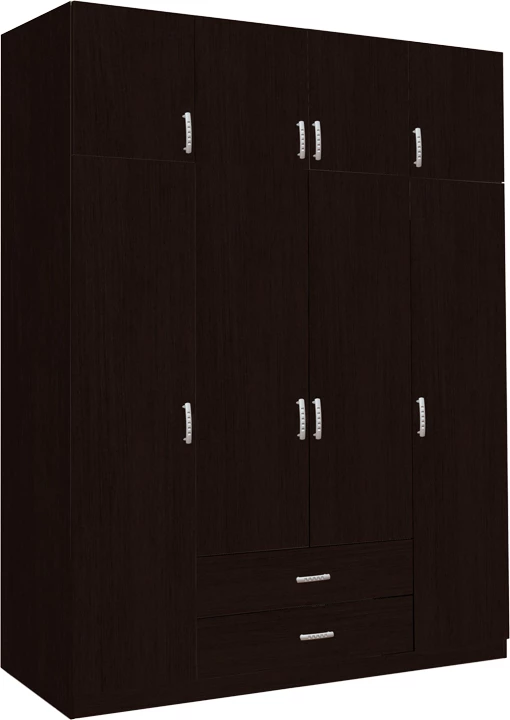 Dollap katër-fletësh me sirtarë, ngjyrë wenge, 200x58x230cm