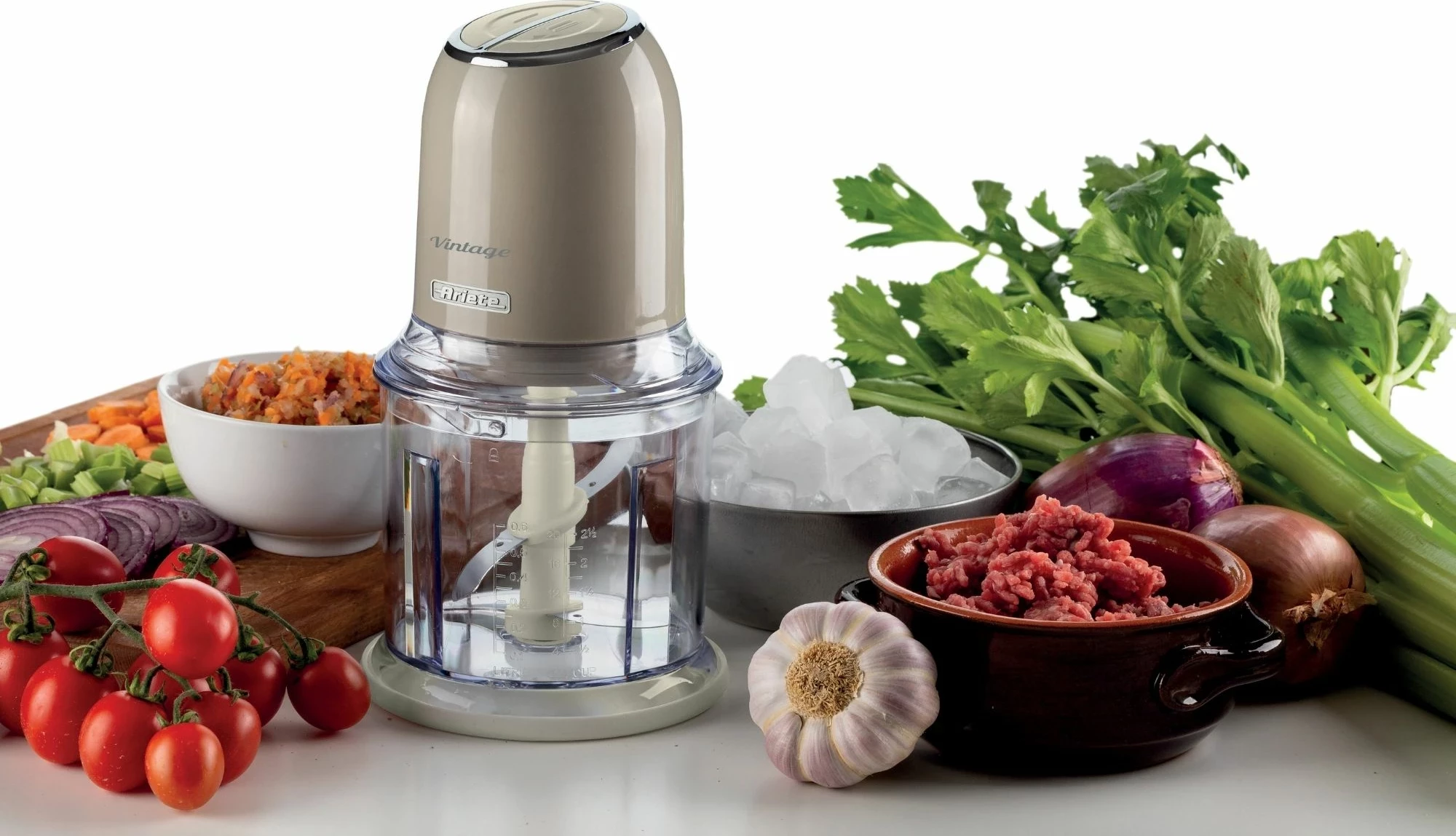 Tritatutto Ariete Vintage 0438, 600ml, 400W, Beige