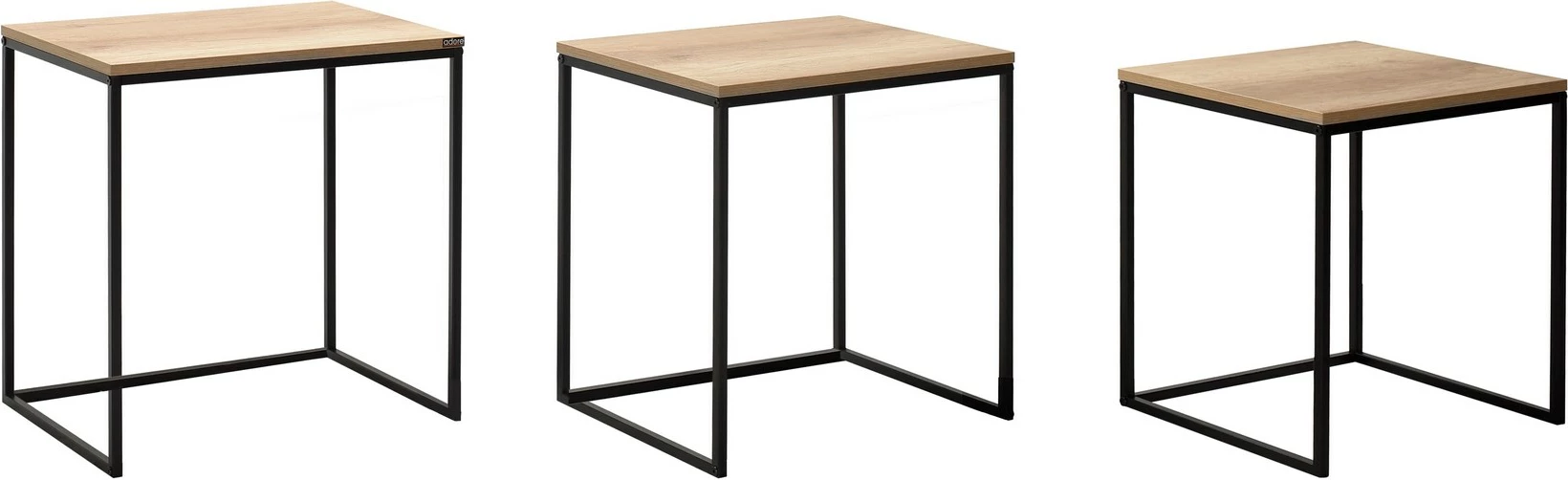 Set tavolina ndihmëse të vendosshme, 3 copë, ngjyrë arre dhe e zezë, Hanah Home, Shp-933-Tt-1