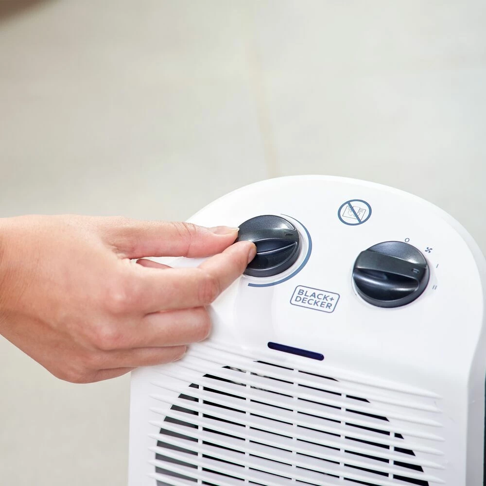 Kalorifer elektrik Black&Decker BXSH2000E 2000W, me termostat, 2 nivele ngrohje, zi/bardhë