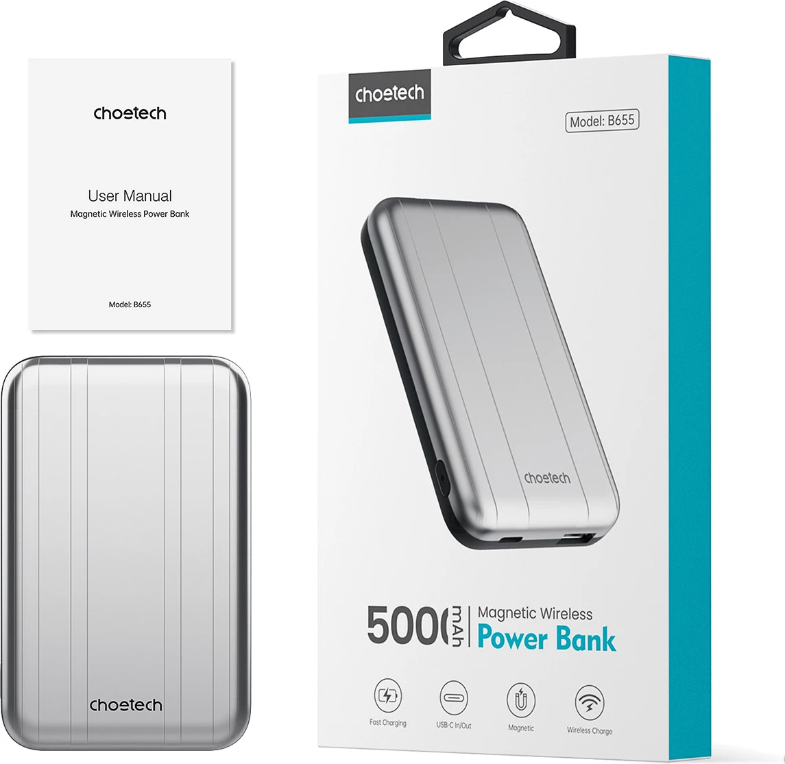 Powerbank Choetech B655 mini, 5000mAh, MagSafe, argjendtë