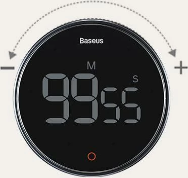 Timer digjital Baseus FMDS000013, ekran LED, magnet, 3 nivele zëri, i zi