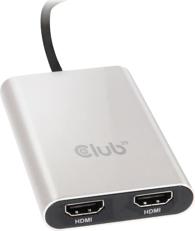 Adapter Thunderbolt 3 në 2x HDMI Club3D, 4K@60Hz, argjendtë