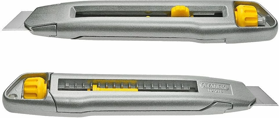 Thikë me teh të thyeshëm Stanley Interlock 0-10-018, 18mm, 165mm, gri/zezë me të verdhë