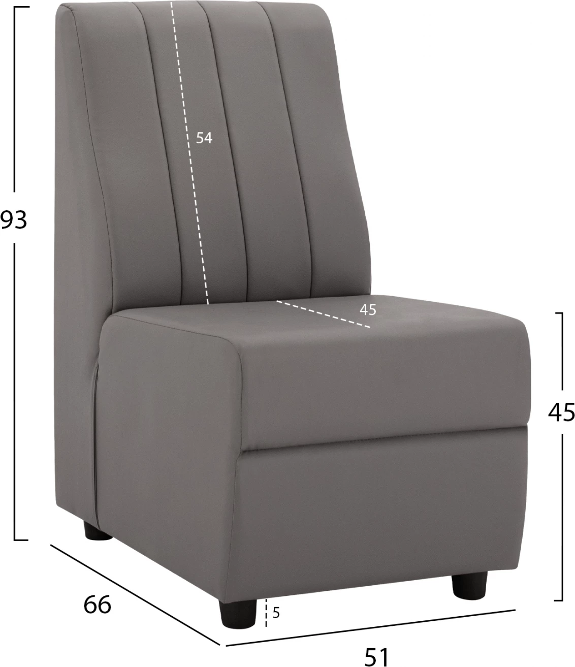 Fotel Landon, FH3162.10, gri PU, 51x66x93 cm