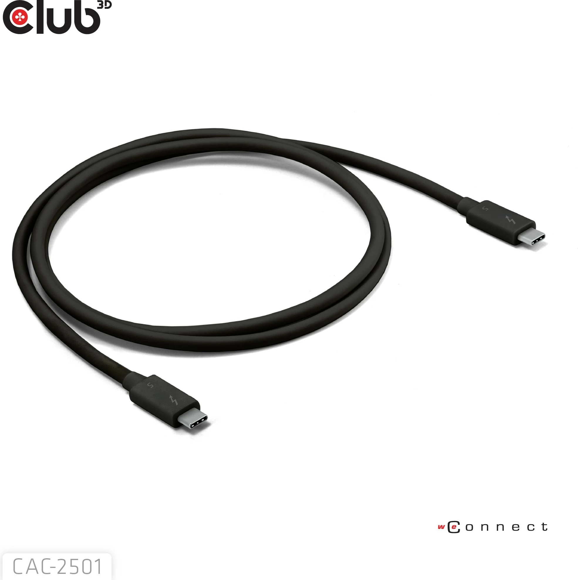 Kabllo Thunderbolt 5 Club3D 1m, 8K240Hz, 80/120Gbps, USB Type-C, e zezë