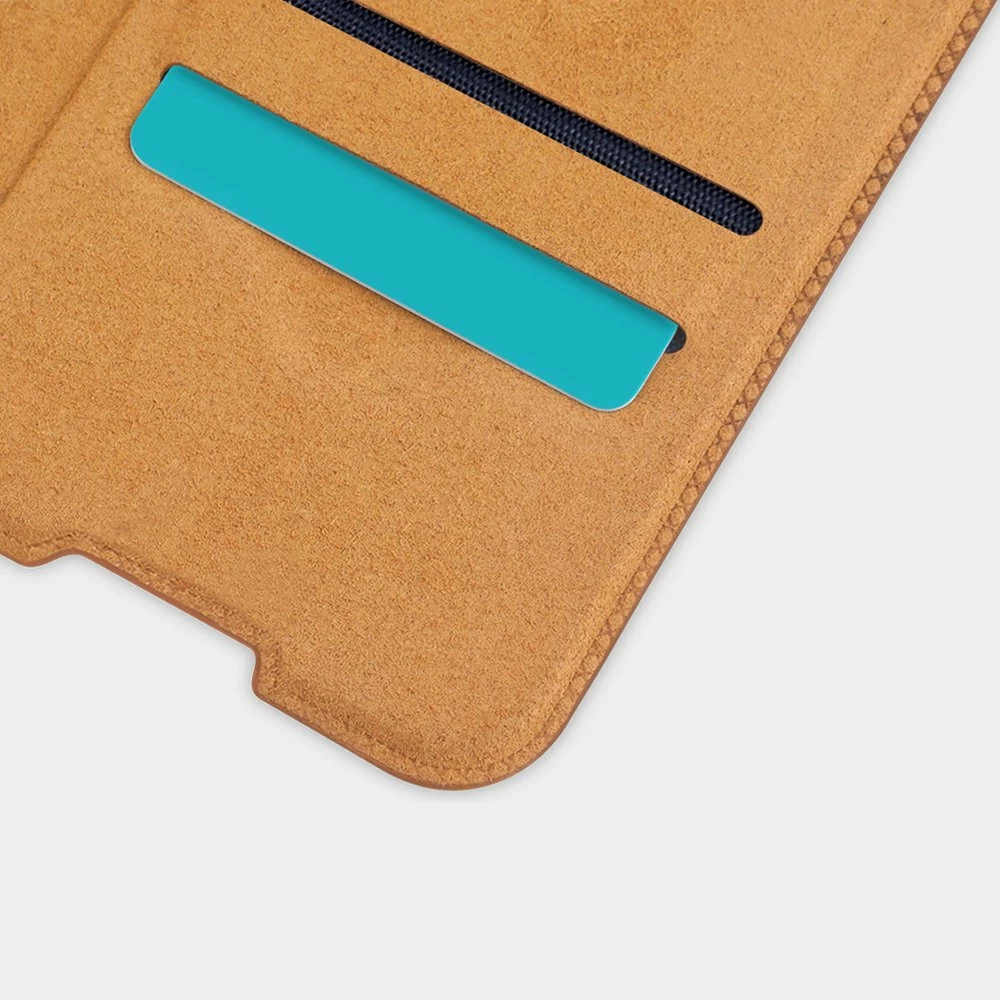 Mbështjellës Nillkin Qin për Xiaomi Redmi Note 9T 5G, lëkurë, kafe