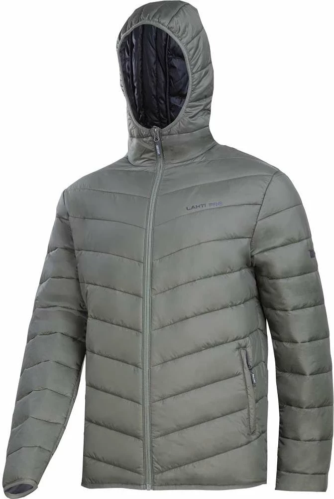Xhaketë për femra me kapuç LAHTI PRO L4094201, e quilted 100% poliester 210 g/m², rezistente ndaj ujit dhe erës, jeshile e çelët