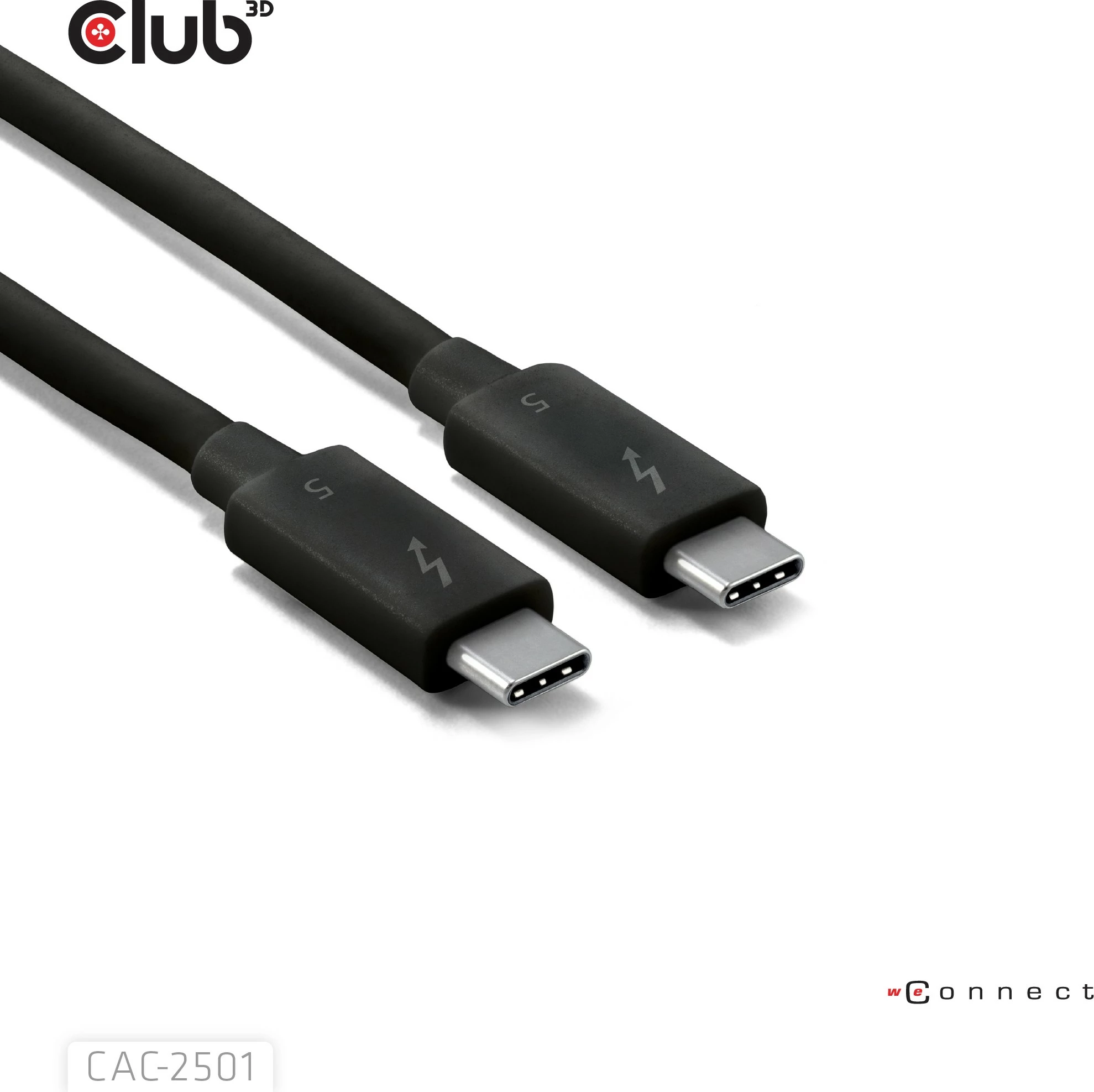 Kabllo Thunderbolt 5 Club3D 1m, 8K240Hz, 80/120Gbps, USB Type-C, e zezë