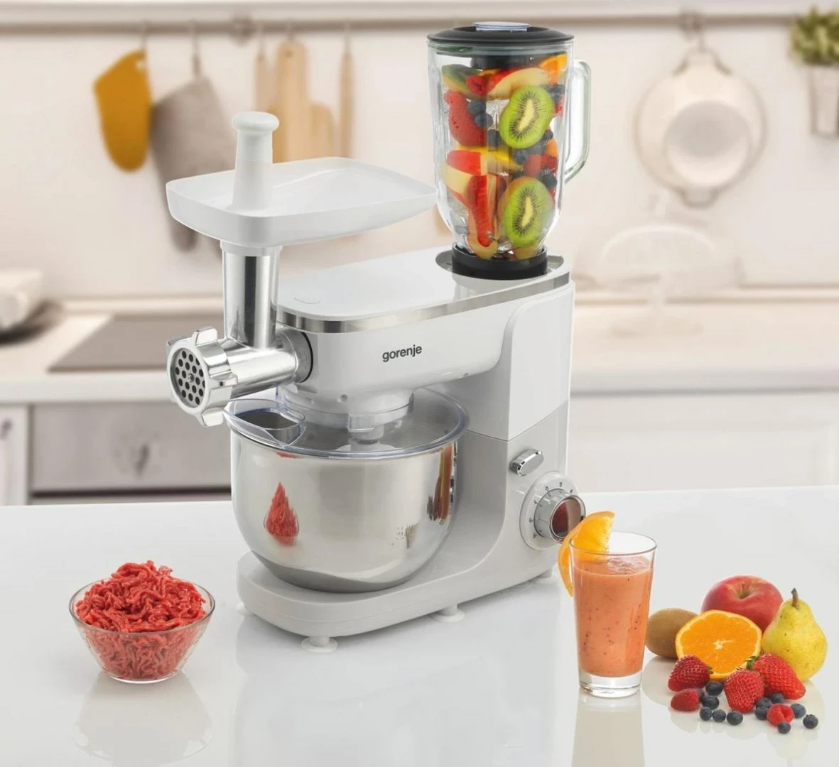 Robot planetar Gorenje MMC1005W, 1000 W, 4.8 L, Bardhë