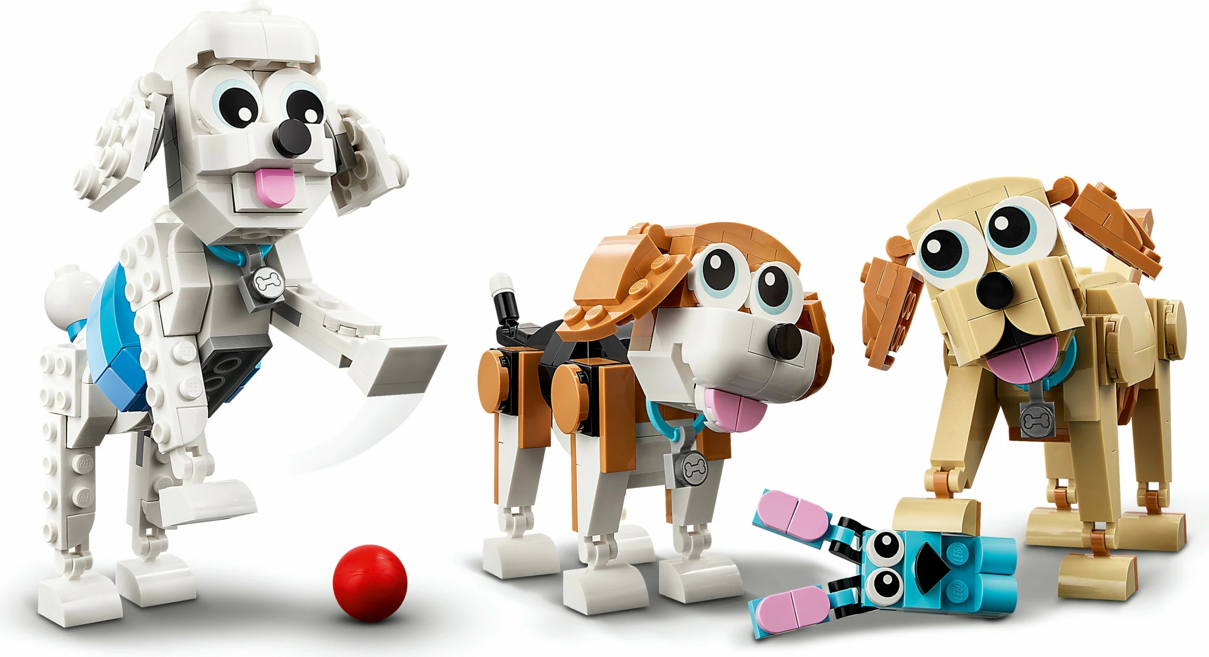Set ndërtimi LEGO Creator 3-in-1 Adorable Dogs 475 pjesë, shumëngjyrësh