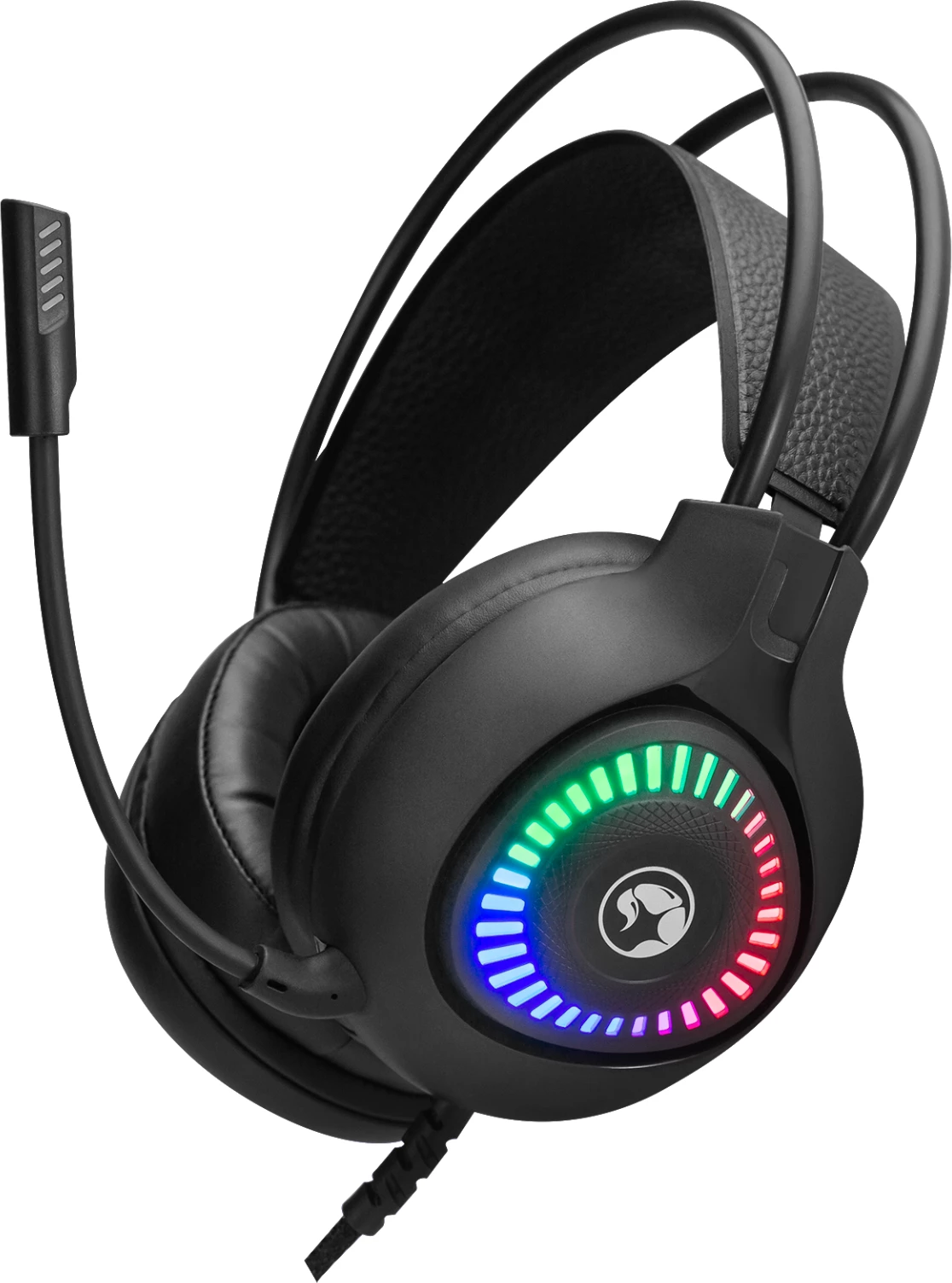 Kufje gaming Marvo H8325, wired USB 2.0, RGB, stereo, me mikrofon, zezë