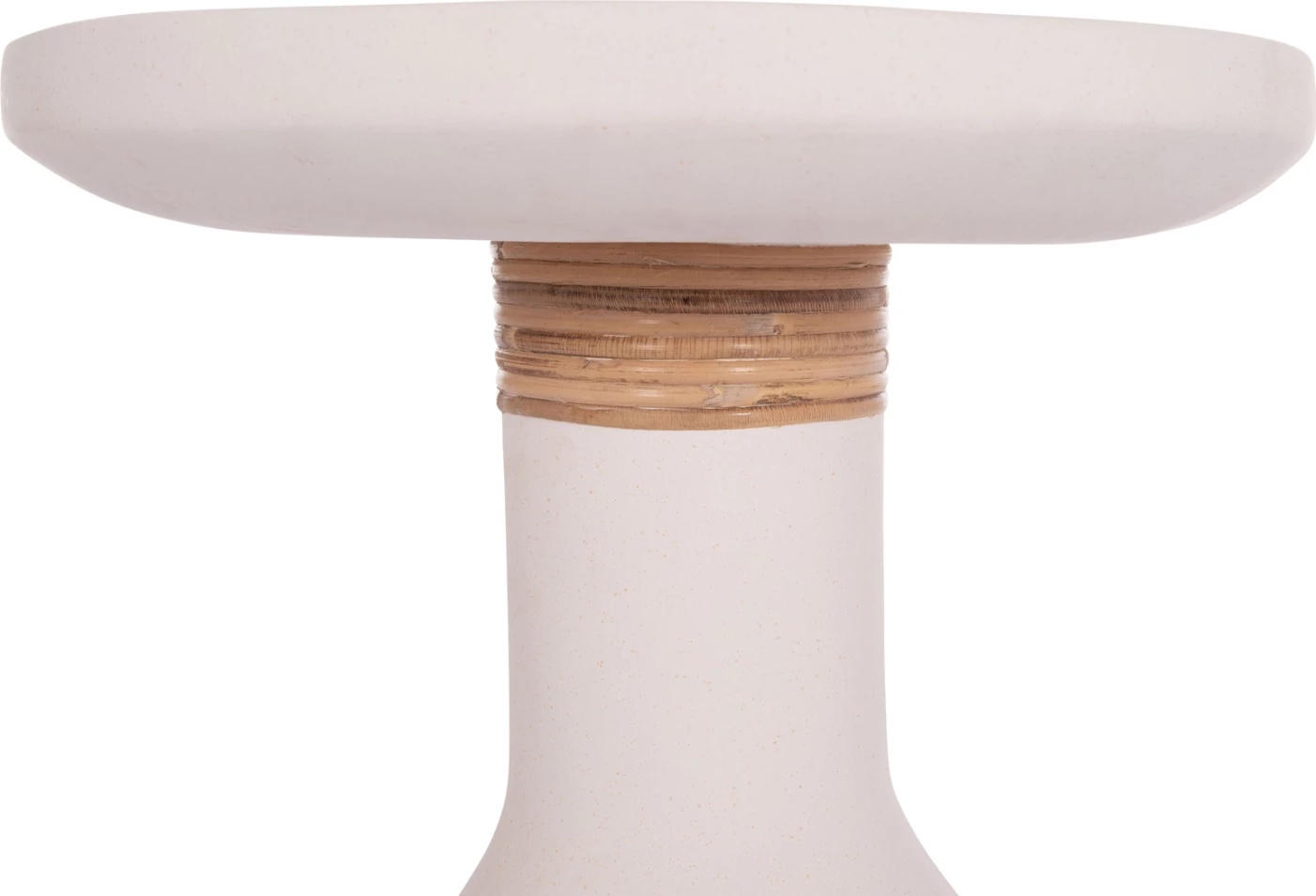 Tavolinë anësore TRED(T), çimento fiber e bardhë, ratan natyral, FH18169.02, 40x61cm