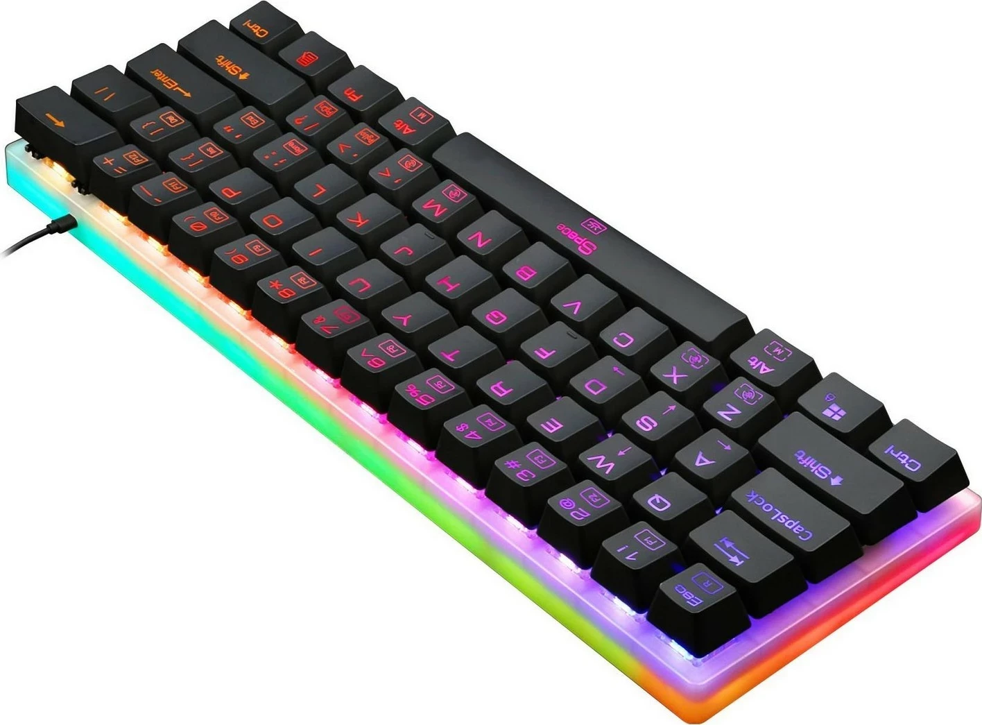 Tastierë mekanike Redragon K605 Alien, 60%, RGB, Red Switch, e zezë