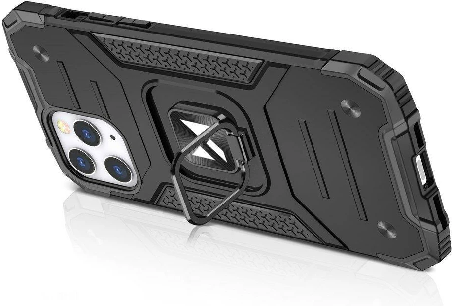 Mbështjellës Wozinsky Ring Armor me këmbë mbështetëse dhe dorezë, për iPhone 13, rozë