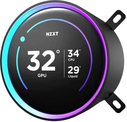 Ftohës uji NZXT Kraken Elite 280 RGB V2 LCD, 2x14cm, ekran IPS, për CPU, i zi