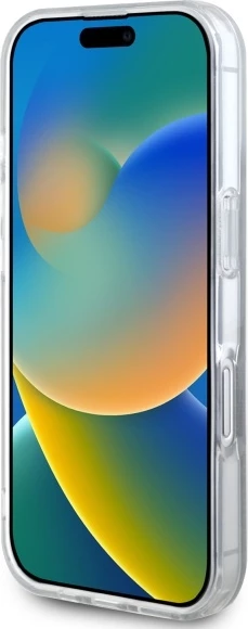 Mbështjellës DKNY Repeat Texture Pattern With Stripe për iPhone 16, i zi