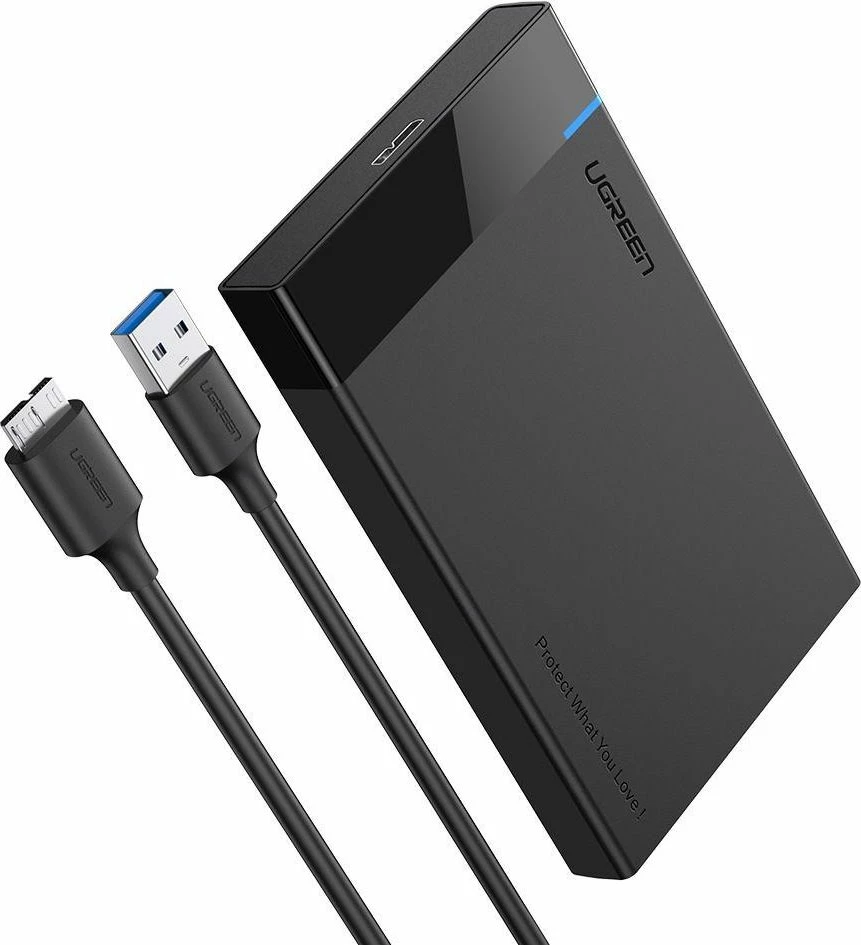 Kasë eksternë për HDD/SSD 2.5" Ugreen 30848, USB 3.0/3.2 Gen 1 në SATA III, UASP, e zezë