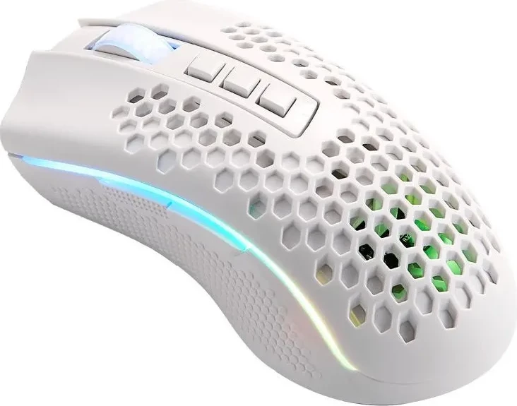 Maus gaming Redragon M808 Storm Pro, wireless/wired, RGB, 16000 DPI, 7 butona programueshëm, i bardhë