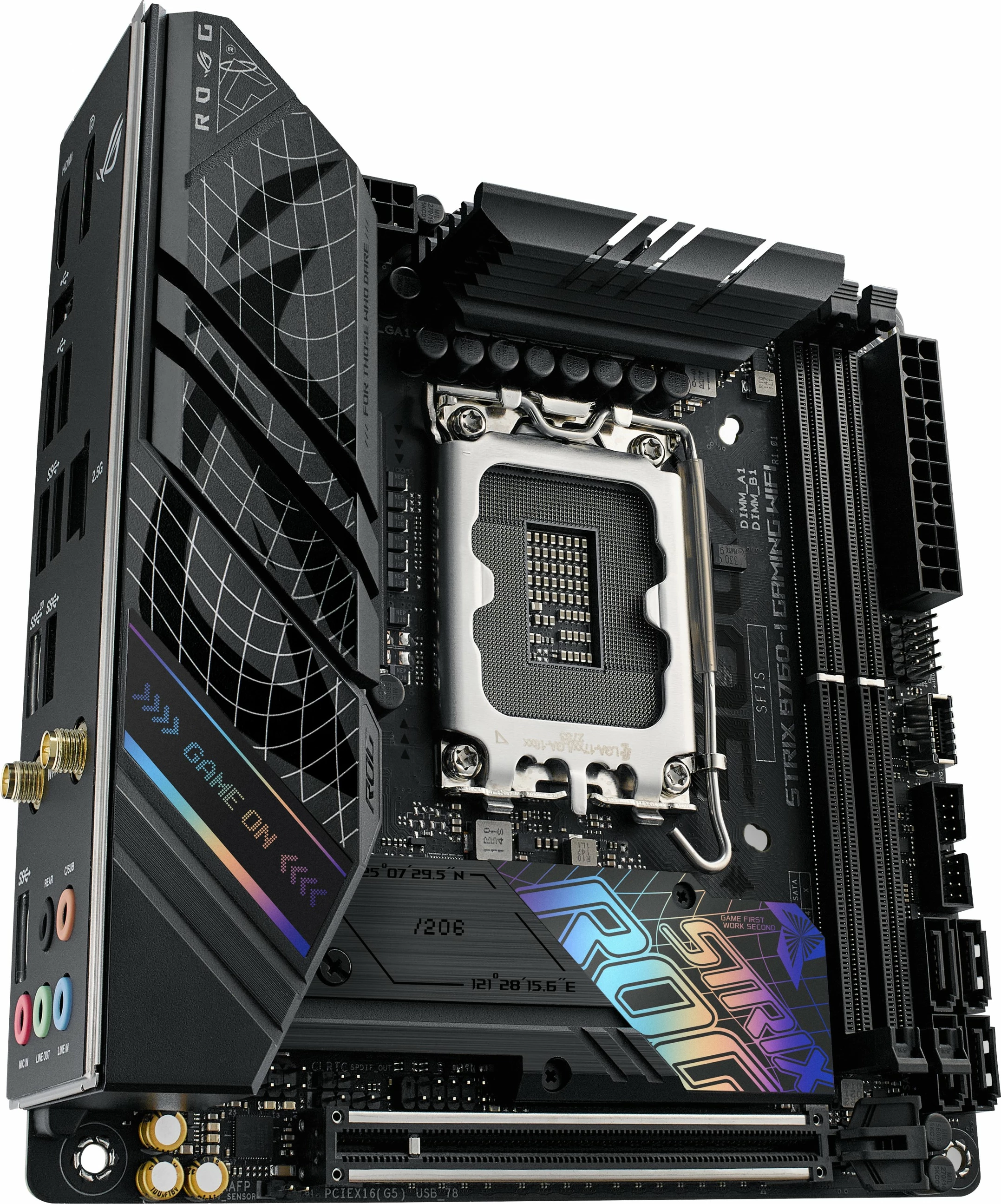 Pllakë amë ASUS ROG STRIX B760-I GAMING WIFI, Intel, LGA 1700, DDR5-SDRAM, 64 GB