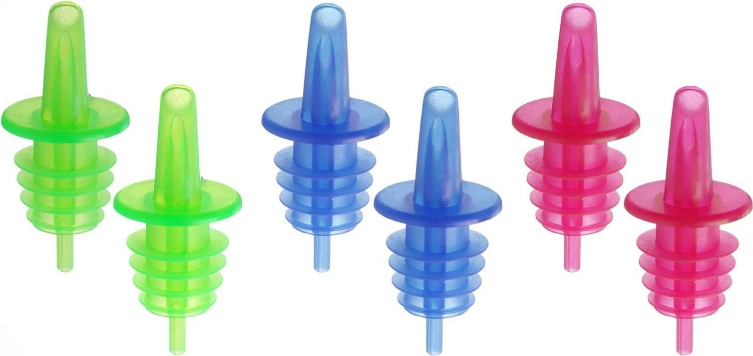 Grykë derdhjeje free flow për shishe, Bar Up, EVA, ngjyra fluorescente, set 6 copë (2x blu, 2x të kuqe, 2x jeshile)