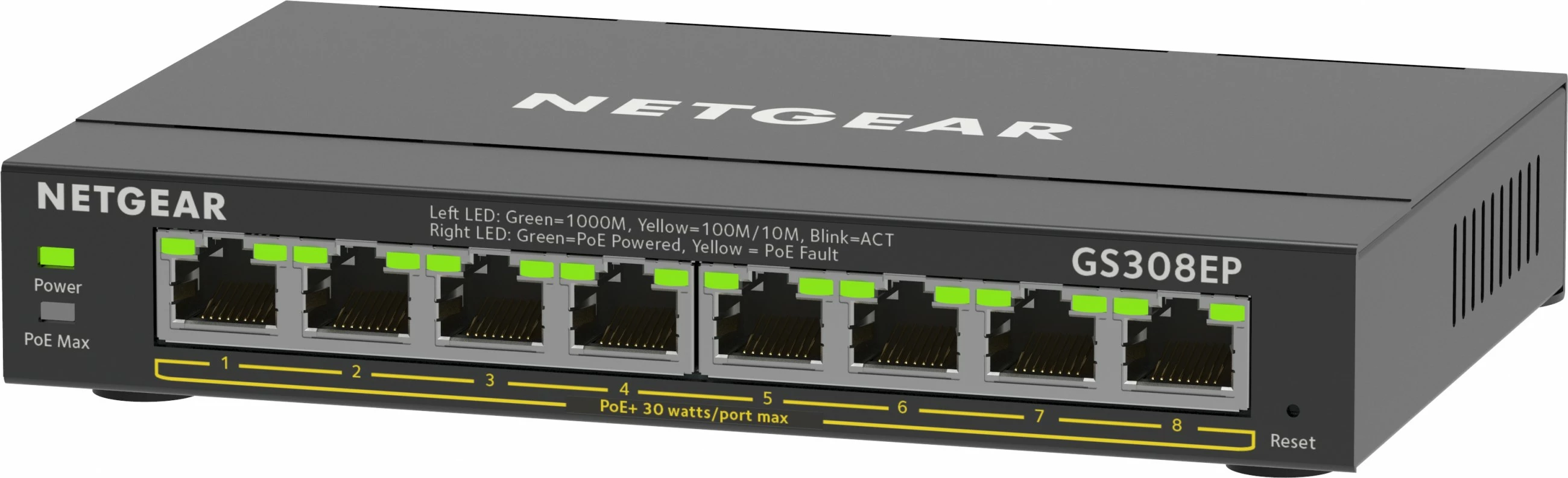 Switch NETGEAR 8-Port Gigabit Ethernet PoE+ Plus, i menaxhuar, L2/L3, Ethernet Gigabit, i zi