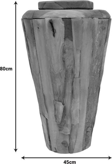 Vazo dekorative Ualan dru teak, ngjyrë natyrale, D45x80cm