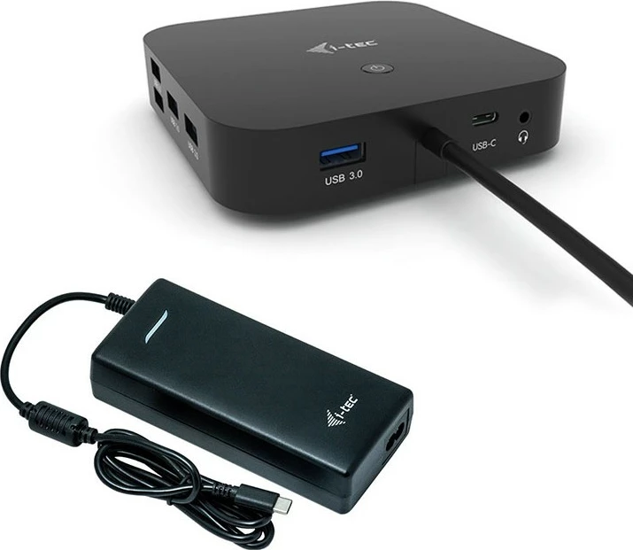 Doking stacion i-tec USB-C Dual Display, 100W, me karikues universal, i zi