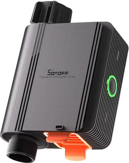 Valvulë smart për ujitje Sonoff SWV-BSP, ZigBee, 3/4", e zezë