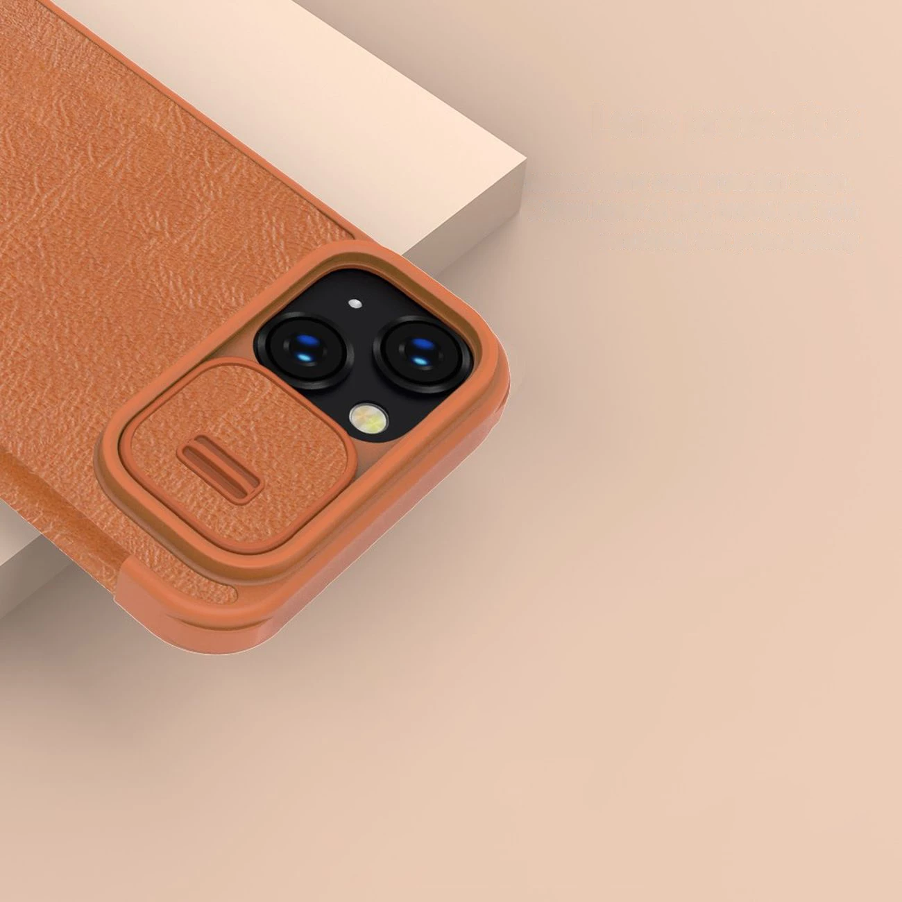Mbështjellës Nillkin Qin Leather Pro Case për iPhone 14 Plus, me kapak dhe mbrojtje kamere, Kaltër
