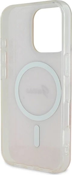 Mbështjellës Guess IML 4G MagSafe për iPhone 16 Pro, Rozë