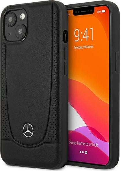Mbështjellës Mercedes MEHCP15MARMBK për iPhone 15 Plus 6.7", lëkurë Urban Line, zi