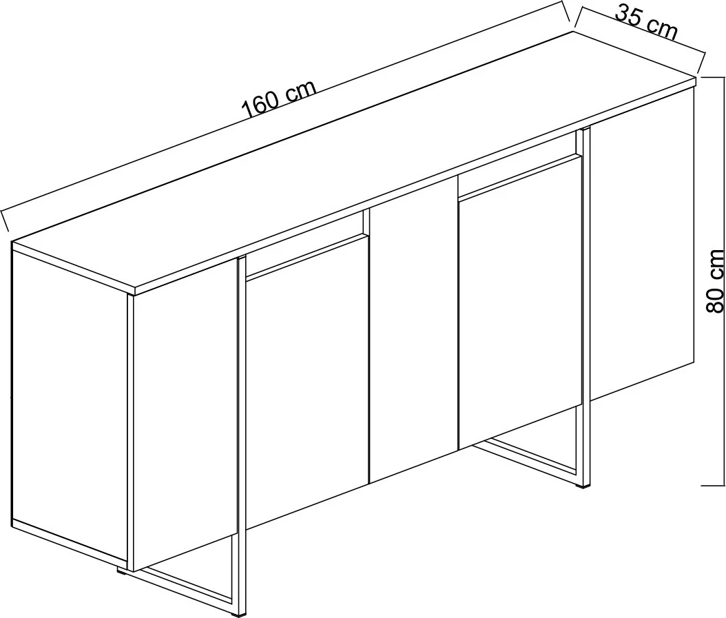Konsolë Hanah Home Luxe, ngjyrë arre dhe e zezë