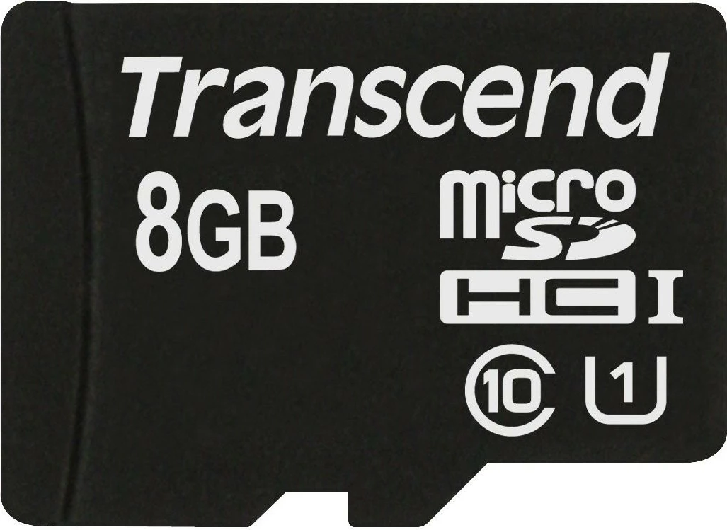 Kartelë memorie Transcend microSDHC 8GB, Class 10, UHS-I, me adapter, e zezë
