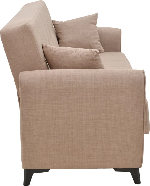 Divan-krevat me depo Lincoln tre ulëse, pëlhurë bezhë, 225x75x85cm