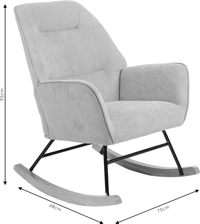 Karrige lëkundëse Exultant, material stof, ngjyrë bezhë-natyrale, 75x68x95cm