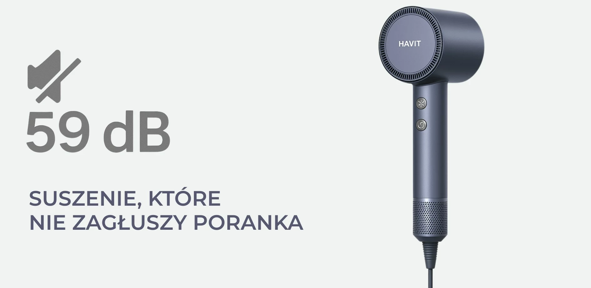 Tharëse flokësh Havit HD202-EU, Blu